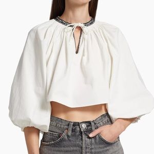 Re/done
Split-Neck Blouson Crop Top NWT